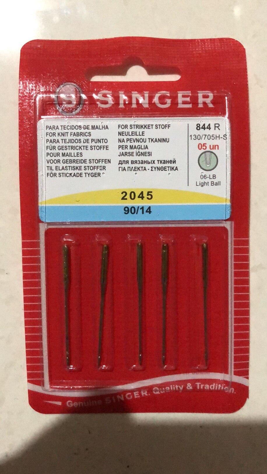 Singer Premium Ball Point Sewing Machine Needles 2045 - Sizes 80/11,100/16- 1pack =5pcs Singer needle