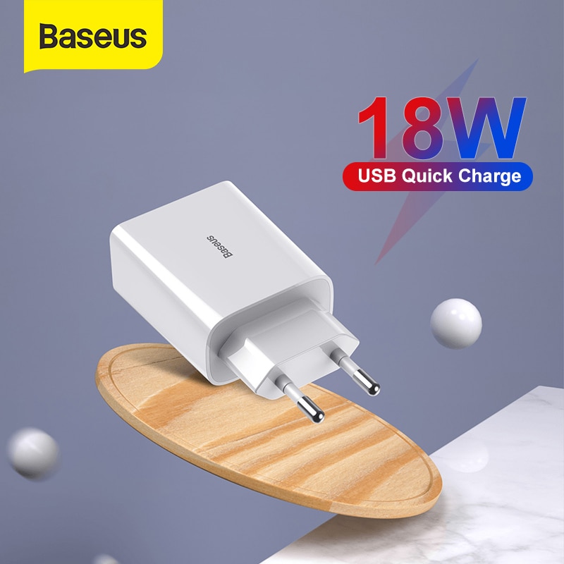Baseus 18W Usb Charger Qc 3.0 Quick Charger Voor Xiaomi Mini Usb Fast Charger Voor Iphone Draagbare Reislader voor Huawei