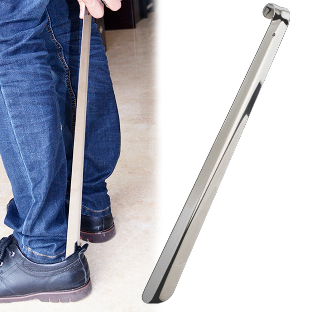Calzador de acero inoxidable, herramienta para cuchara, , de tacón alto, duradero, Universal, de mango largo, elevador de zapatos