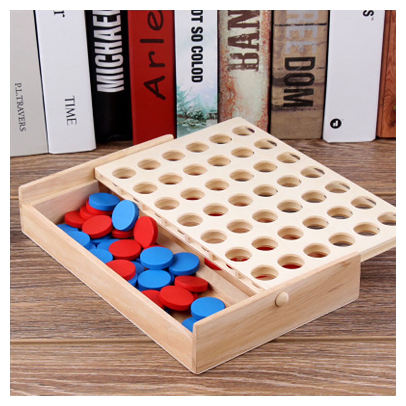 Houten Kid Schaken Boxed Drie-Dimensionale Vier-Aangesloten Schaken Dubbele Puzzel Student Schaken Educatief Speelgoed Ouder-Kind speelgoed