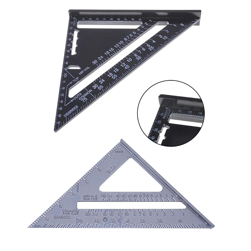 7&quot; Square Triangular Ruler Metal Angle Square Woodworking Measuring Speed Square Angle Protractor Rulers Measuring Tool