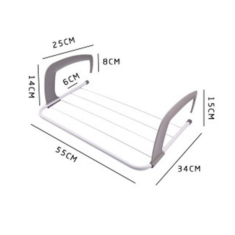 Rvs Balkon Droogrek Opknoping Multifunctionele Vouwen Balkon Droogrek Vensterbank Handdoek Schoenenrek Droogrek: H02