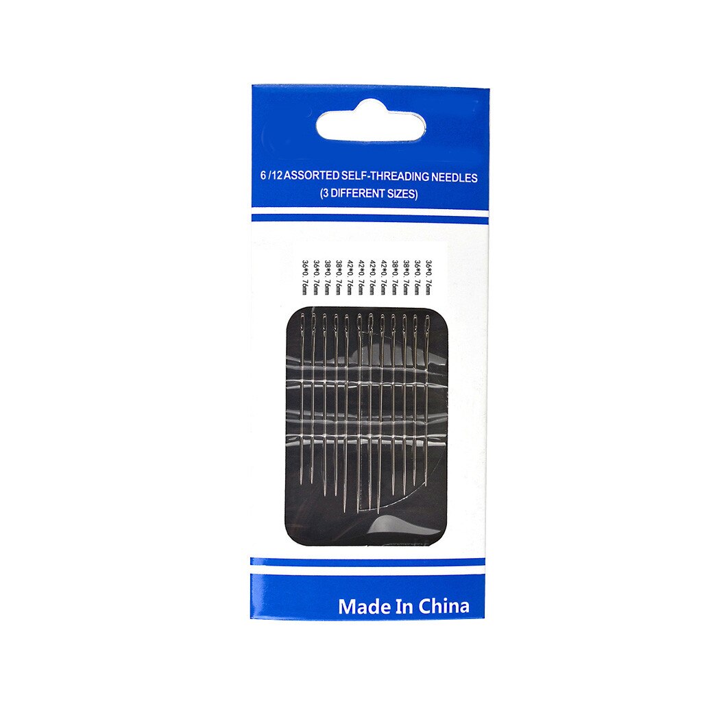 12pcs/set Easy To Use Hand Tool Art Craft For Old Man Self Threading Repair Stitch DIY Sewing Needle Blind Assorted Double Hole