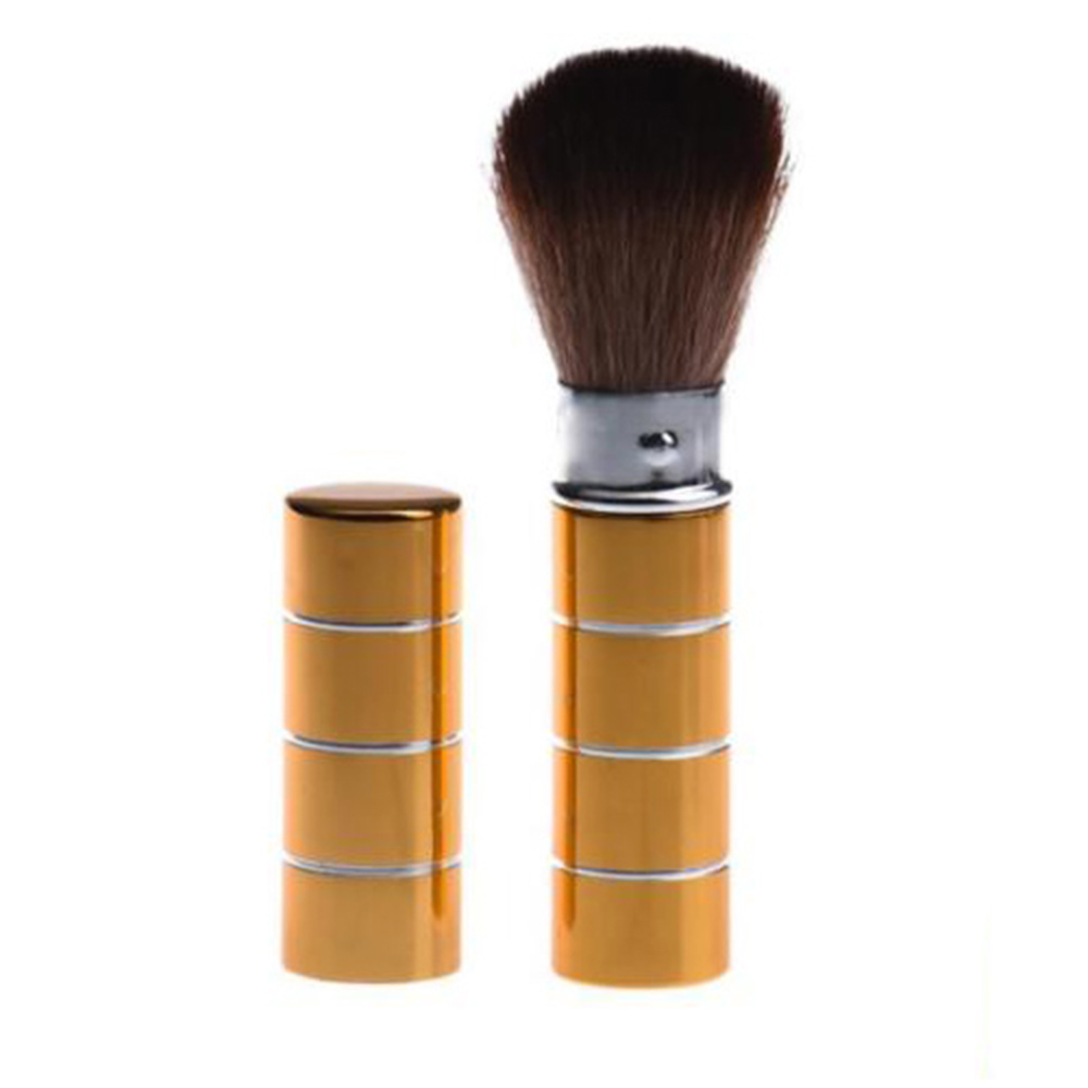 1PC Retractable Blush Makeup Brush Aluminum Handle Eyeshadow Foundation Facial Brushes Makeup Cosmetic Tools: Gold