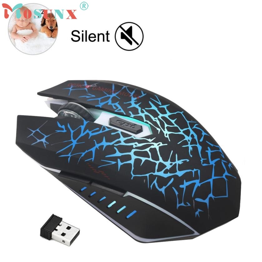 Mouse Raton Wireless Silent LED Rechargeable Backlit USB Gaming Mouse For PC Laptop Computer Mouse Raton Inalambrico 18Aug3