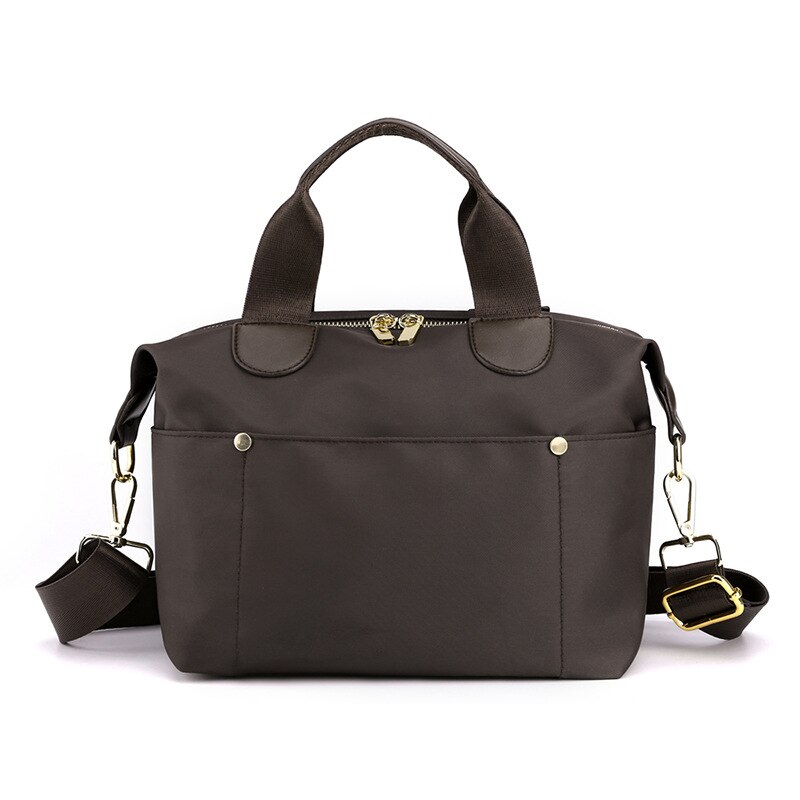 Sac à main étanche en Nylon Oxford pour femmes, sacoche à bandoulière, grande capacité, voyage, portefeuille,: Coffee