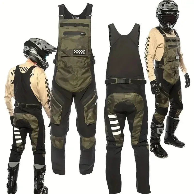 Männer Moto-Cross Getriebe einstellen Moto Motorrad Rennen Trägerhose MX Schmutz Fahrrad Rennen Hosenträger Overall Strampler aus Straße Radfahren Hosen Anzug