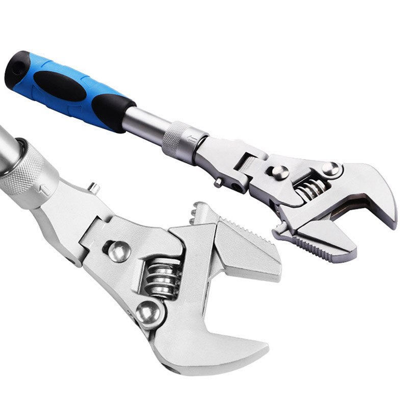 10 Inch Ratchet Adjustable Wrench 5-in-1 Torque Wrench Can Rotate And Fold 180 Degrees Fast Wrench Pipe Wrench Repair Tool