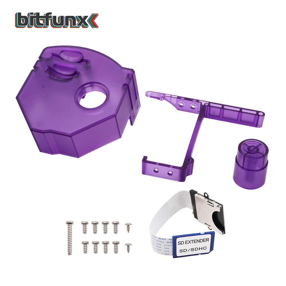 Bitfunx-Kit de montaje de tarjeta SD, mando a distancia, adaptador de extensión para SEGA Dreamcast GDEMU5.5 5.15b: Translucent purple