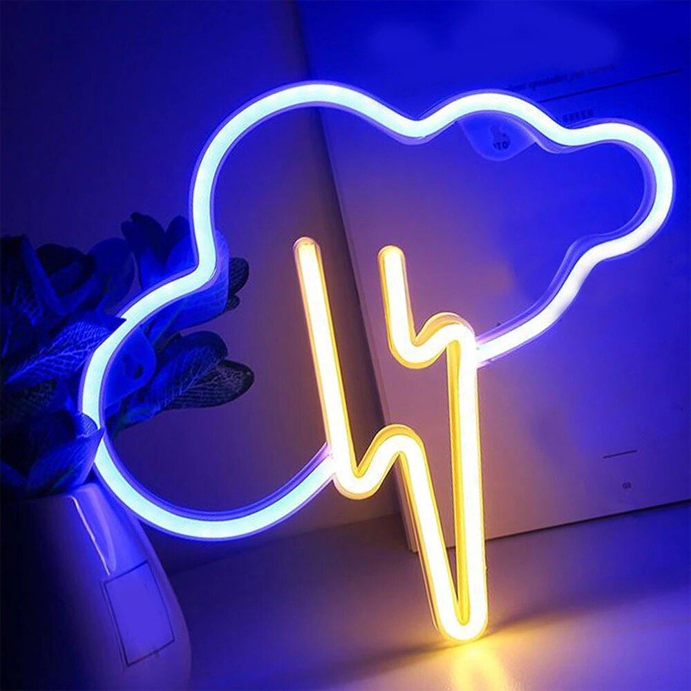 Neon Sign Led Cloud Neon Light Usb/Batterij Aangedreven Wandlamp Blauw Geel Neon Light Sign Esthetische Cloud Night licht Voor Kinderen