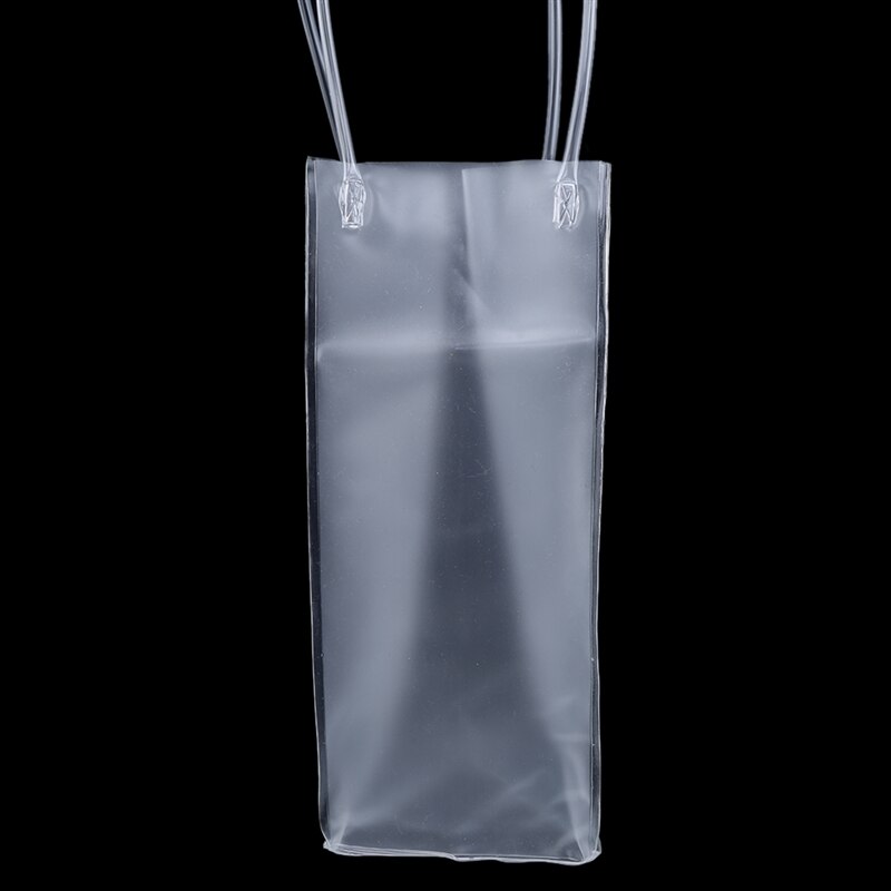 PVC Leakproof Ice Bag ECO Friendly Transparent Ice Pack Portable Ice Bucket Wine Champagne Bottle Chiller With Carry Handle