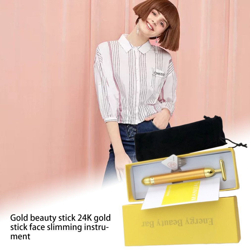Gold Stick T-Type Electric Gold Beauty Stick Face-Lifting Tool Facial Massage Stick Beauty Instrument V Face Meter