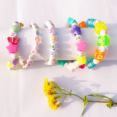 Korean Color Children's Bracelet Acrylic Girls Bead Bracelet Children's Jewelry