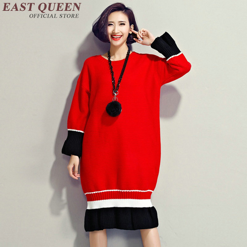 Women winter sweater dress female Autumn winter dress long knitted sweater dress KK1760 H