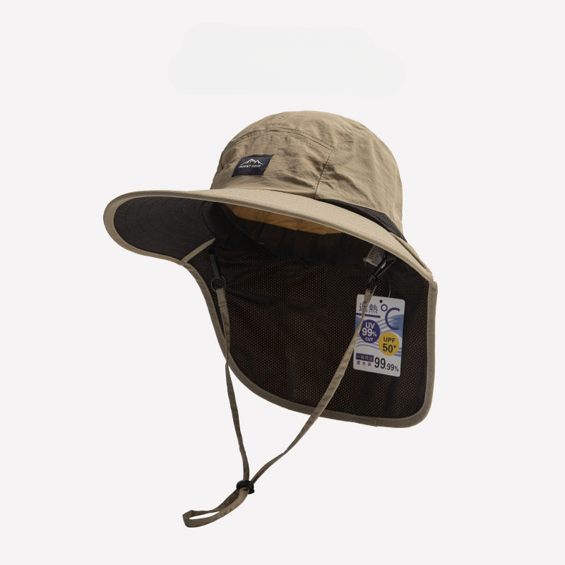 Chapeau de Soleil Panama Unisexe - Large Bord Imperméable Séchage Rapide - Casquette Visor Extérieur Respirant avec Rabat de Cou: Bleu ciel