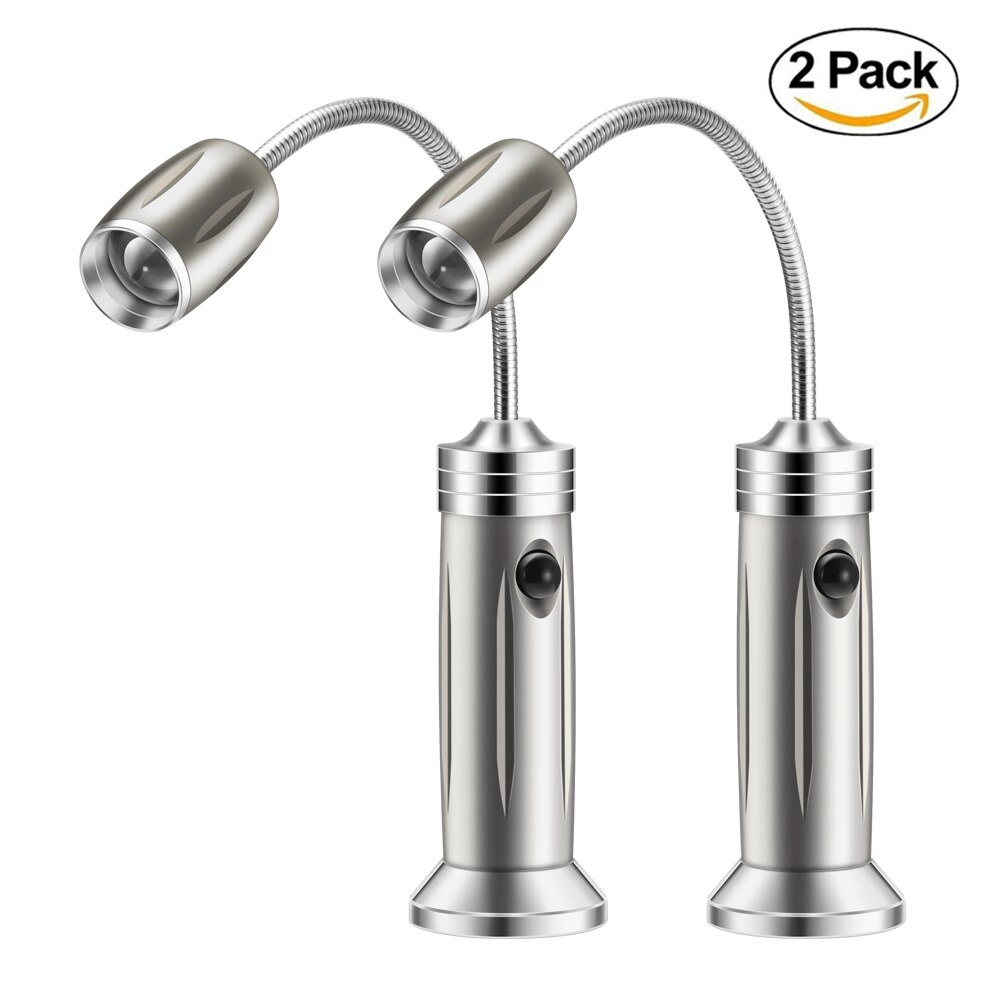 2 uds Base magnética uso ajustable batería Super brillante barbacoa luz de lectura cuello de cisne luces LED iluminación exterior
