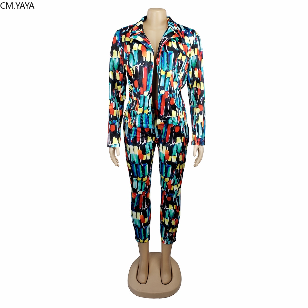 Gl kvinder vinter træningsdragt fuld ærme mesh patchwork blazere bukser passer todelt sæt kontor dame outfit uniform kvinders sæt 062