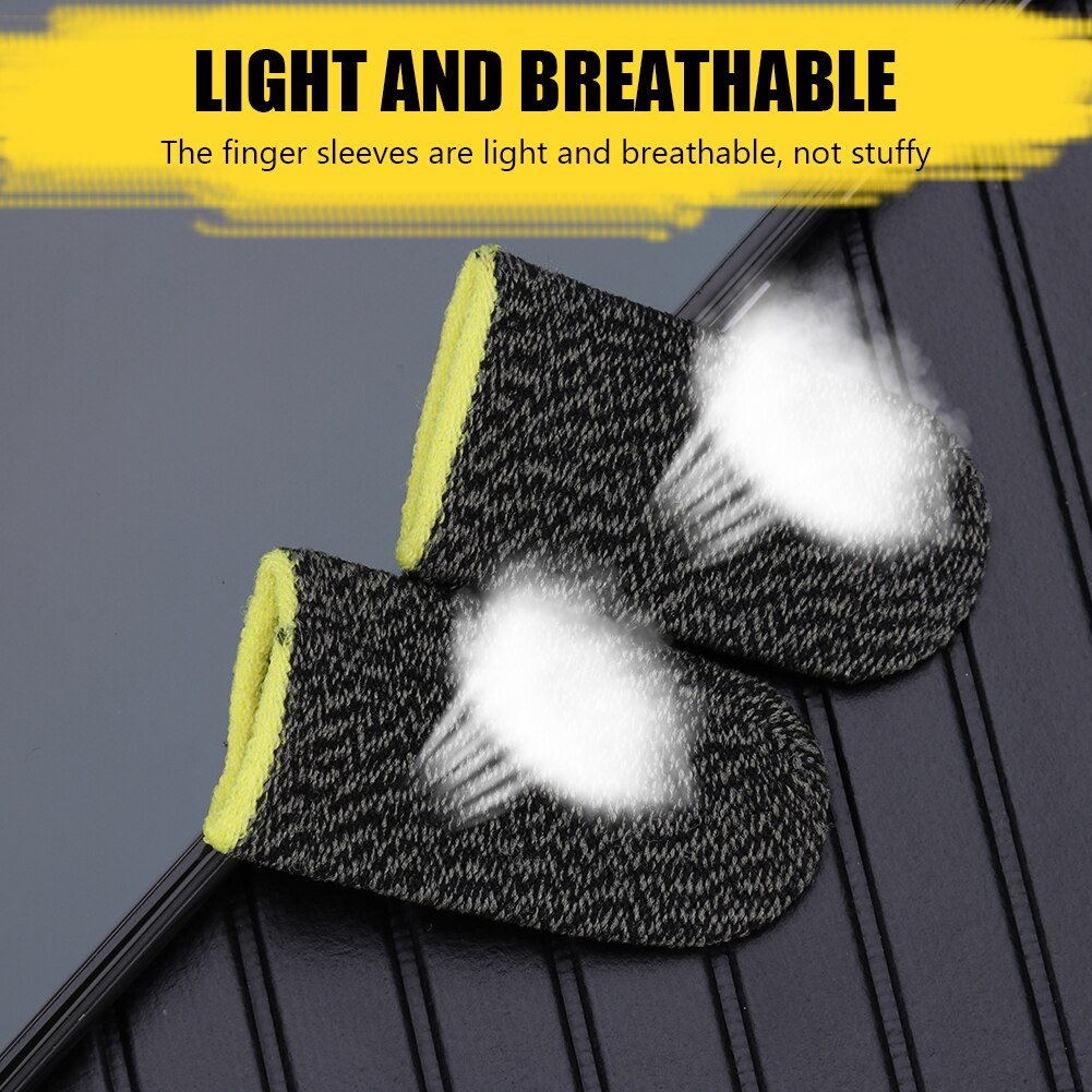 2/1pairs Breathable Game Controller Finger Cover Proof Non-Scratch Sensitive Tablet Screen Touch Gloves Thumb Sleeves for PUBG