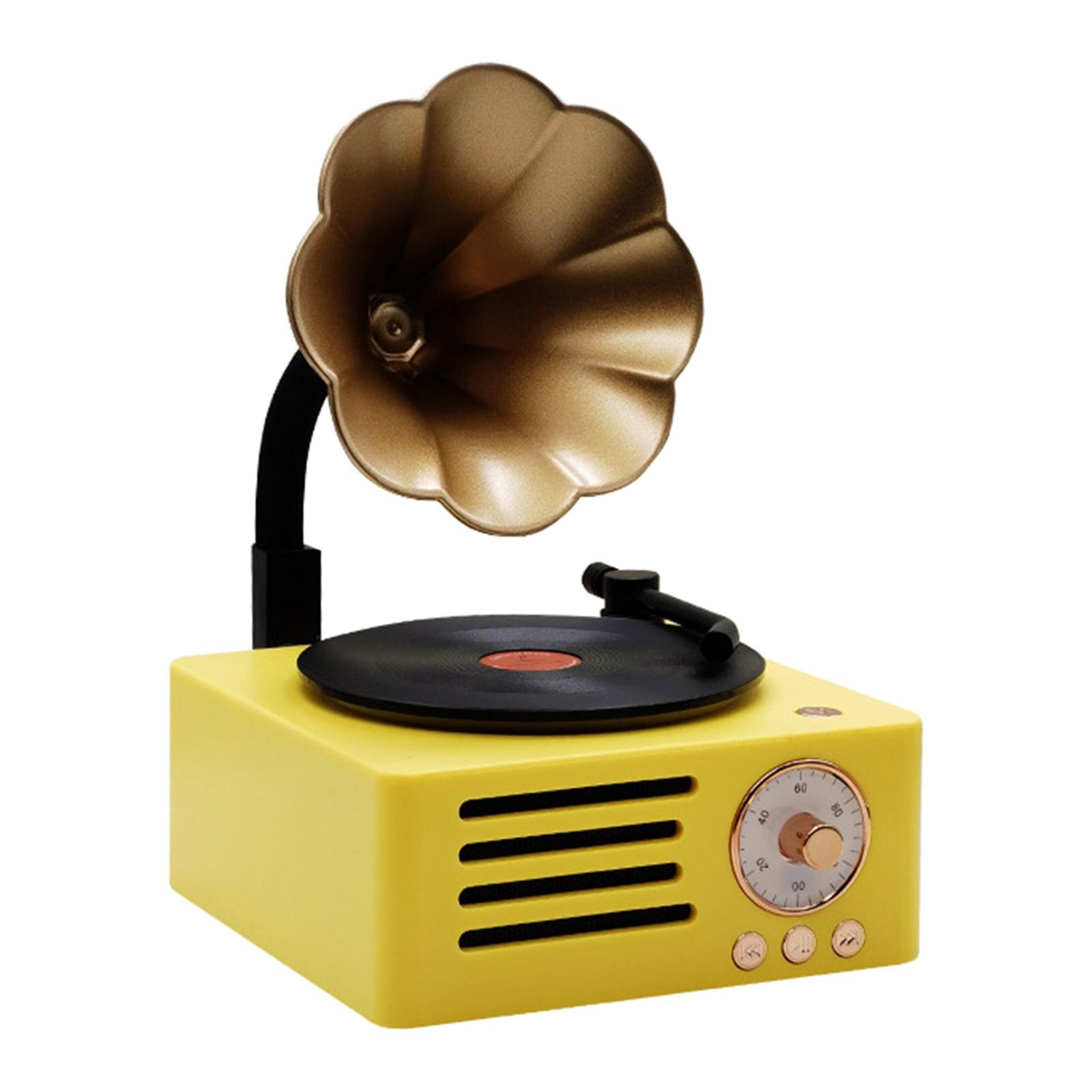 Turntable Record Player Bluetooth 5.0 Library Classic All in One Stereo Speakers Bluetooth Speaker for Yoga Room Bar Decoration