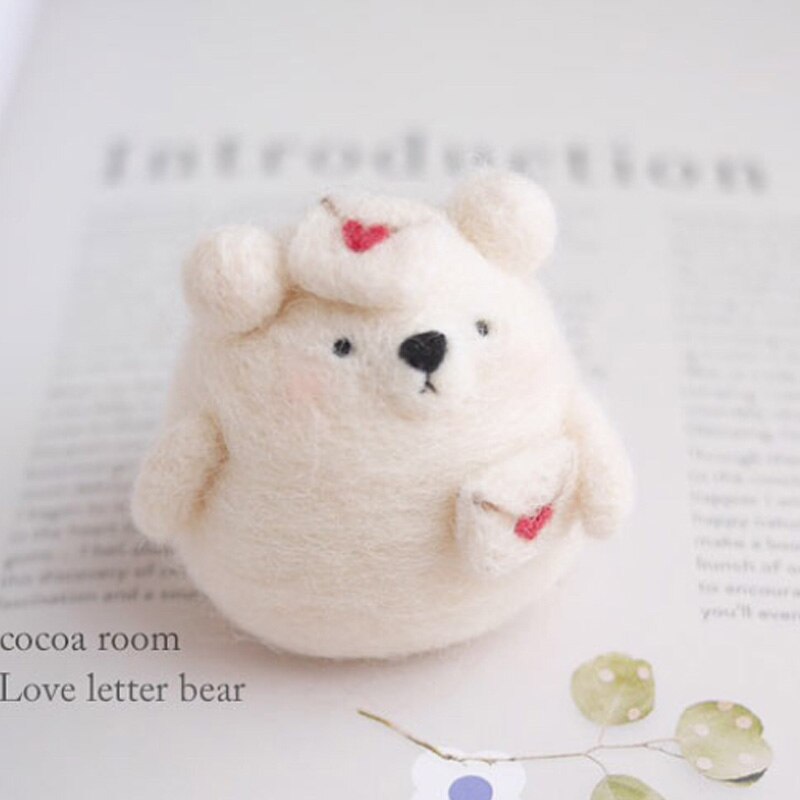 Cute Animals Wool Felt Craft DIY Non Finished Poked Set Handcraft Kit for Needle Material Pack