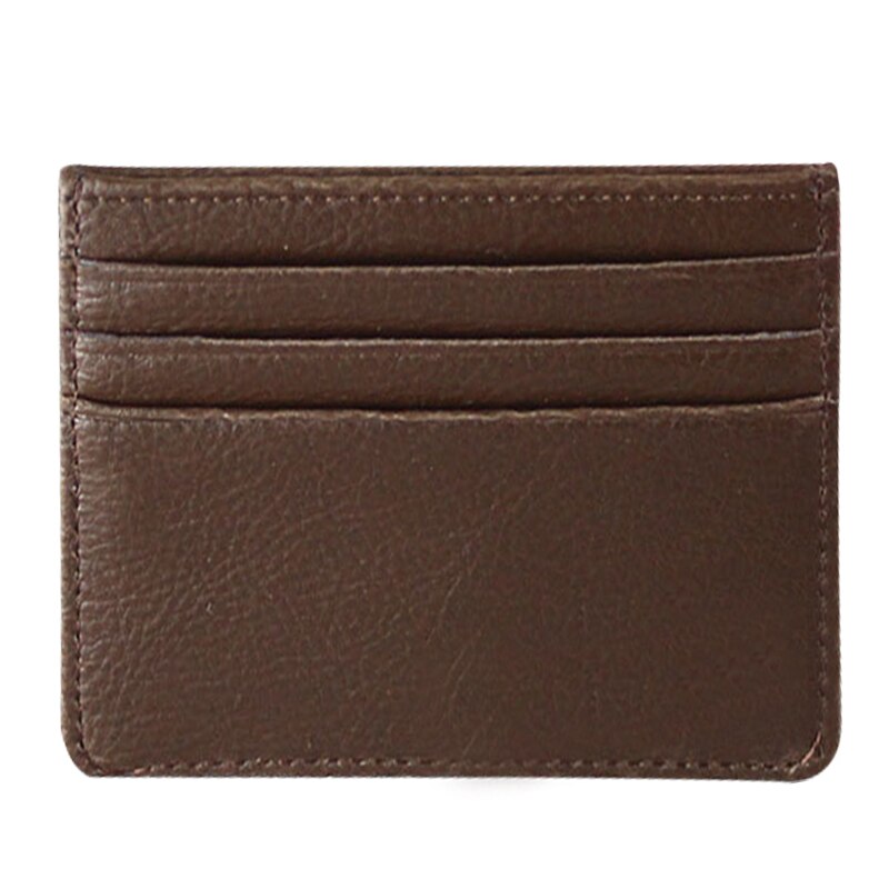 Billeteras de cuero Pu sólido para hombre y mujer, monedero pequeño, cartera delgada, tarjetero Unisex: Brown I