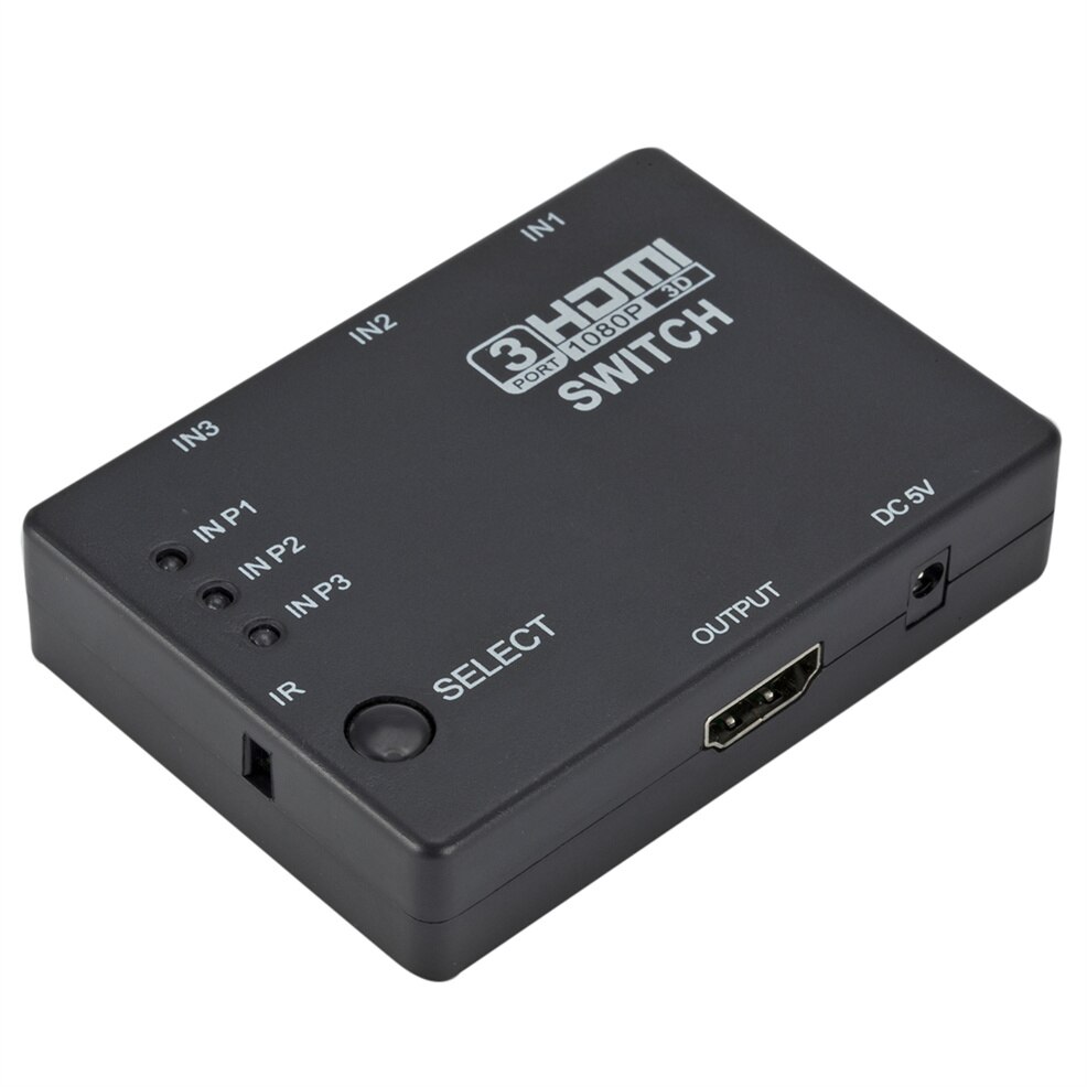 3 x 1 hdmi-yhteensopiva jakaja sovitin keskitin automaattinen kytkin 3 in 1 ulostulokytkin 1080p kaukosäädin xbox 360 ps3 projektori hdtv