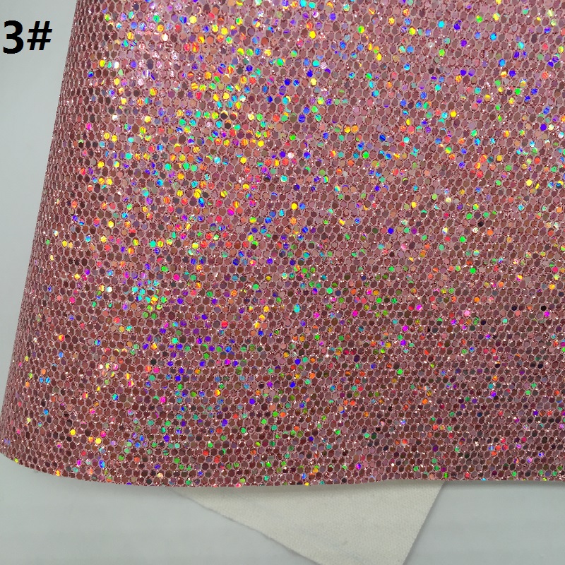 Mini Roll 30x134CM Glitter Fabirc, Chunky Glitter Leer, glitter Leer Roll Voor Maken Bows LEOsyntheticoDIY SK285: 3