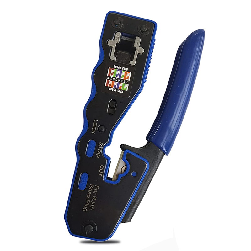 ZoeRax RJ45 outil de sertissage passant à travers la pince à sertir pour Cat6a Cat6 Cat5 Cat5e 8P8C connecteur modulaire outil de sertissage Ethernet: Bleu