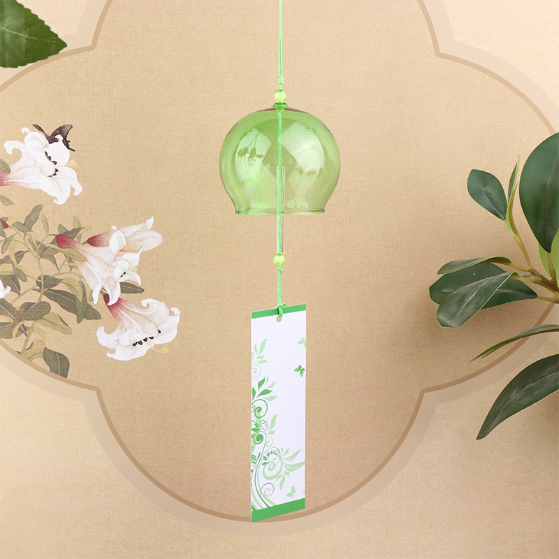 Campana del vento giapponese campanelli eolici giapponesi fatti a mano in vetro Furin decorazioni per la casa Spa Kitchen Office Decor Sakura Cherry Blossom Pattern: Argento
