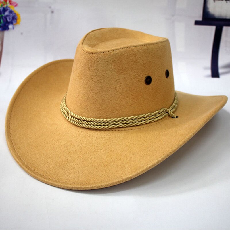 Sombrero de montar de Cowboy del oeste para hombre, accesorio de , engarzado, de ala ancha, srm88
