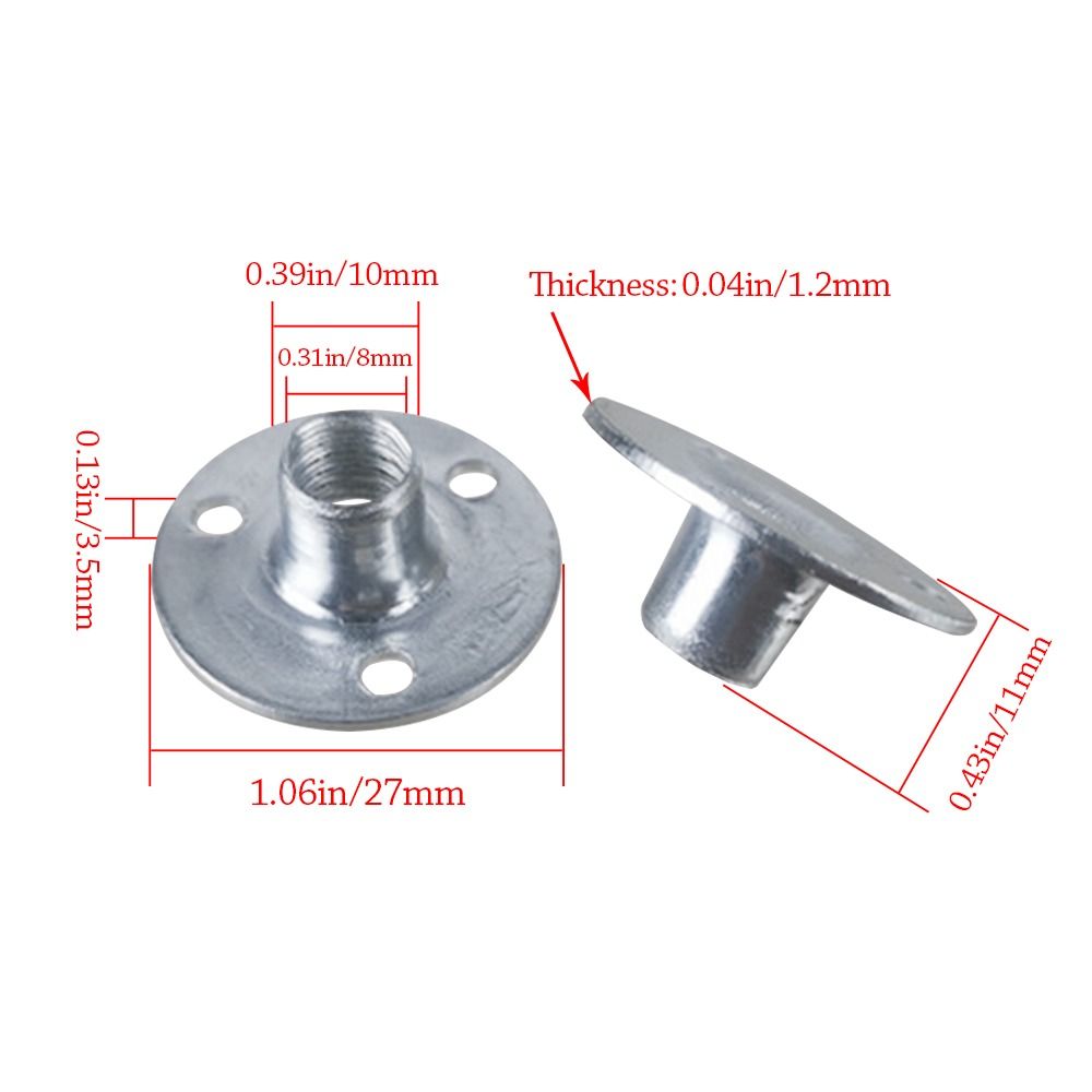 5 teile/satz nützliche Metall Drei-See-Verriegelung flansch murmeln rund flach m6 m8 m10 Konter muttern murmeln Befestigungs Element T-Stück Möbel muttern Schraube: Gelb