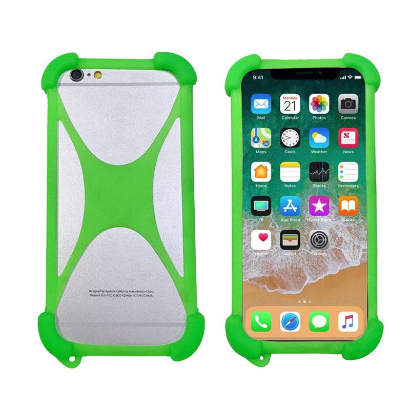 Universal Phones Bumper Soft Elastic Silicone Case For BQ BQ-5520L Silk BQ-5701L Slim Cover For BQ BQ-5700L Space X: Green