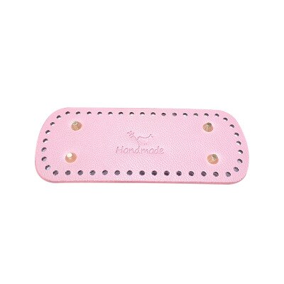 Długie owalne dno do torby z dzianiny PU skórzane akcesoria do toreb ręcznie dno 44 otwory DIY Crochet Pad torebka damska dolna torebka: pink
