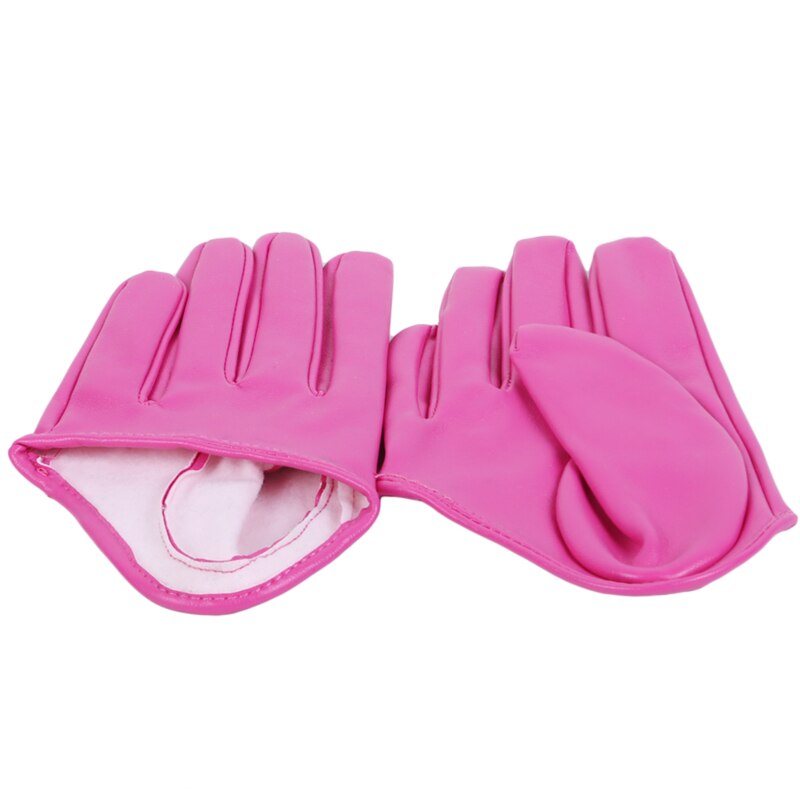 Women Gloves Casual Solid Color Glove Half Palm Faux Leather Pu Short Full Finger Gloves For Ladies
