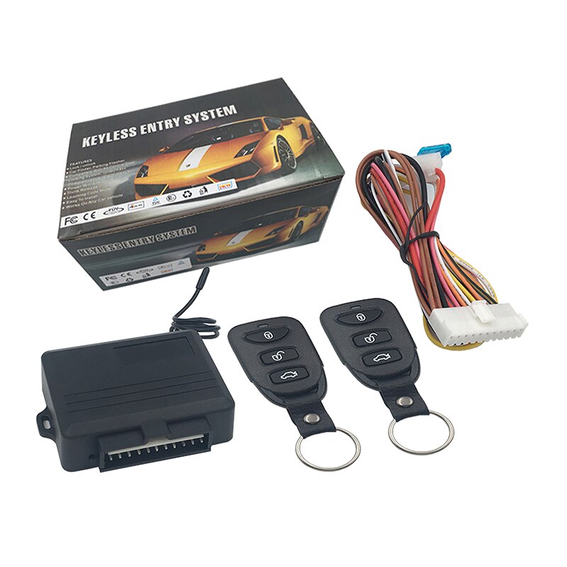 12V Car Auto Remote Central Kit Door Locking Vehicle Keyless Entry System Universal Car Central Lock with 2 Remote Controller