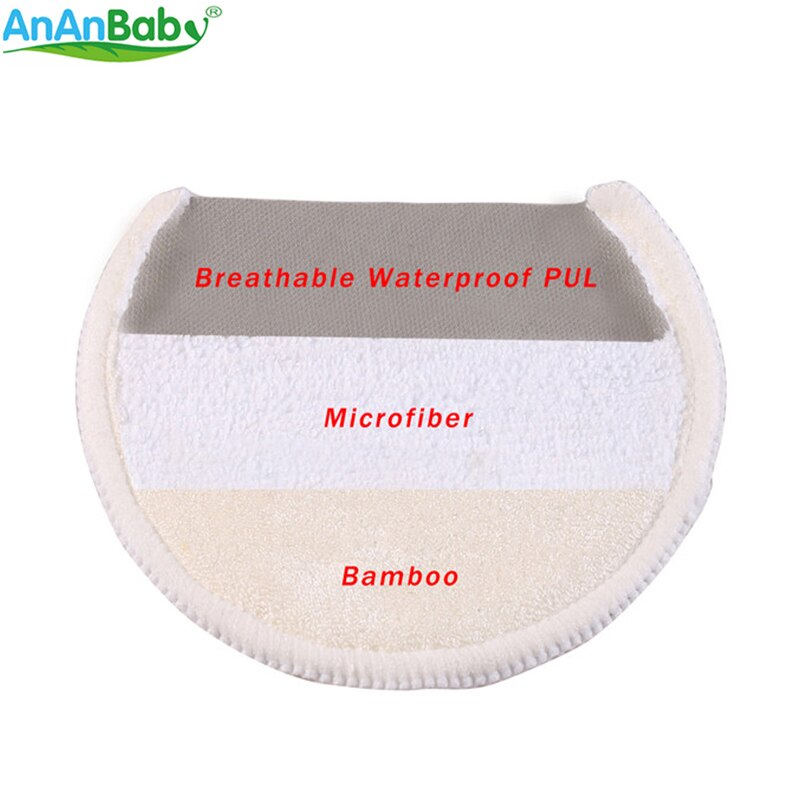 Ananbaby-coussinets d'allaitement en bambou | 14 pièces, avec un sac humide et un sac de lavage pour maman, tampons d'allaitement réutilisables, imperméables