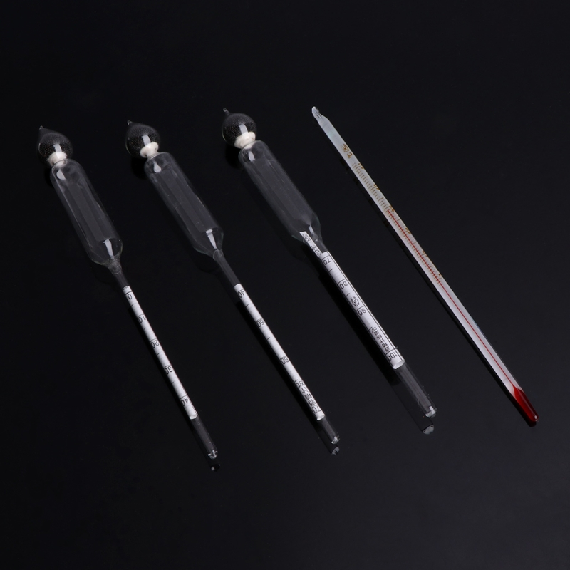 3 sztuk 0-100% areometr alkoholomierz próbnik zestaw miernik stężenia alkoholu + termometr