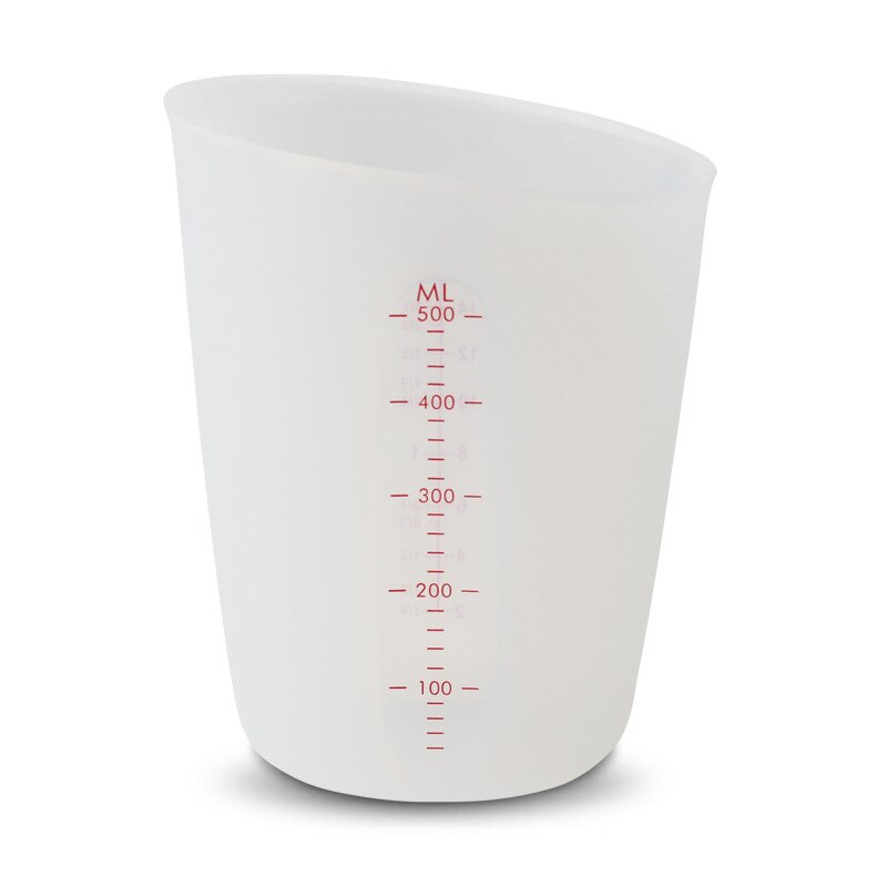 Silicone Measuring Cup Flexible Liquid Measure Cup Graduated Silicone Beaker Mixing Split Cup for Baking Kitchen Measuring Tools: 500ml