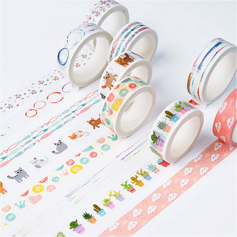 Mooie Washi Tape Papier Diy Planner Masking Tape Plakband Stickers Mode Cartoon Decoratieve Briefpapier Tapes