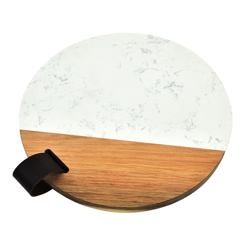 Round solid wood marble splicing kitchen board household chopping board cheese cutting board kitchen utensils