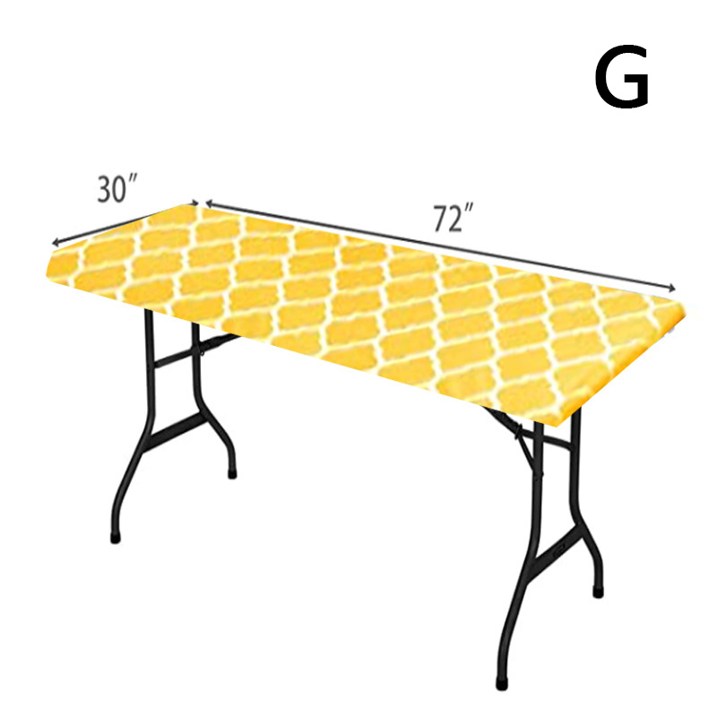 Mantel de vinilo de plástico para mesa plegable, tela de mesa Rectangular ajustada para 6 pies, tamaño 32x72 pulgadas, (180x75 cm): 07