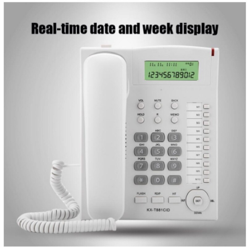 Beller-id telefoon thuiskantoor spot wit kx -t881 thuiskantoor vaste telefoon met beugel hotel bekabelde bureautelefoon