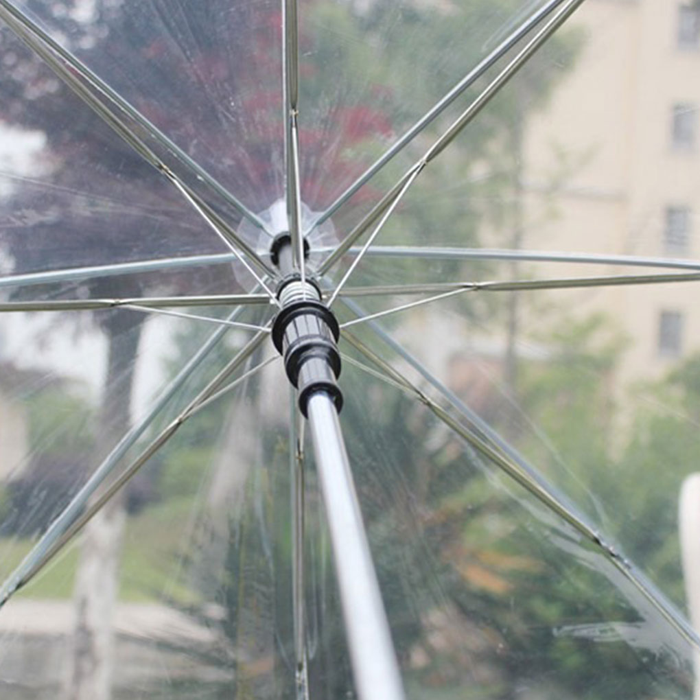 Large Clear Dome See Through Umbrella Handle Transparent Walking Lady Windproof Rain Protecting Umbrella