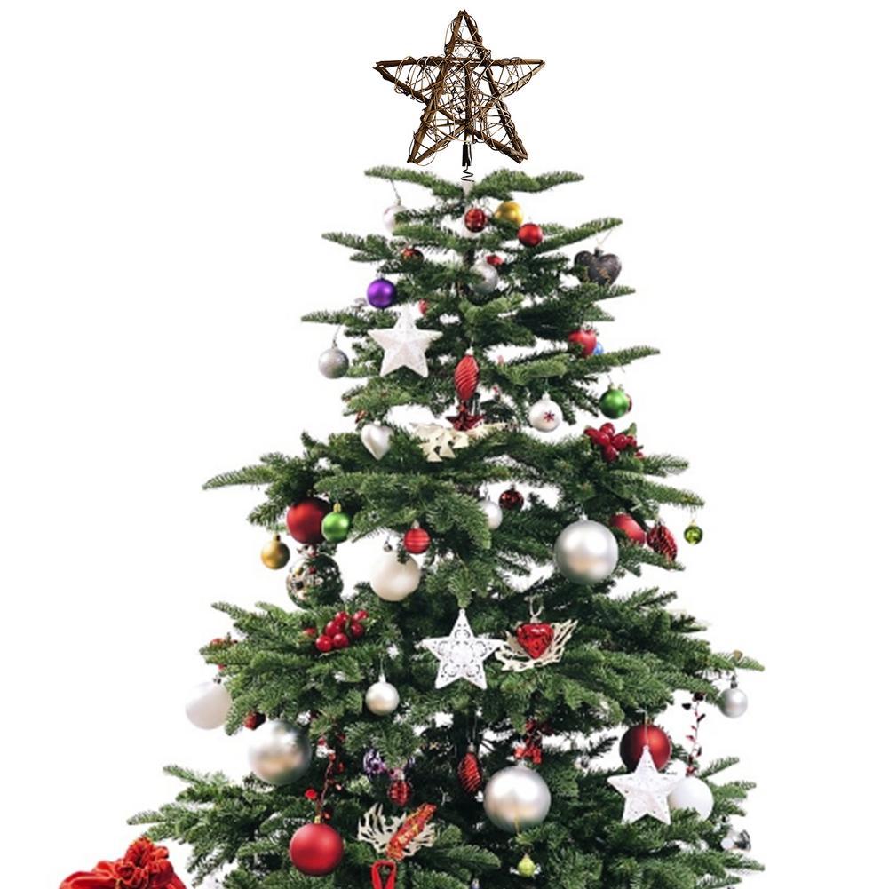 1Pc Prachtige Art Ornament Mooie Boom Top Ster Vijfpuntige Ster Voor Kerstboom Decor
