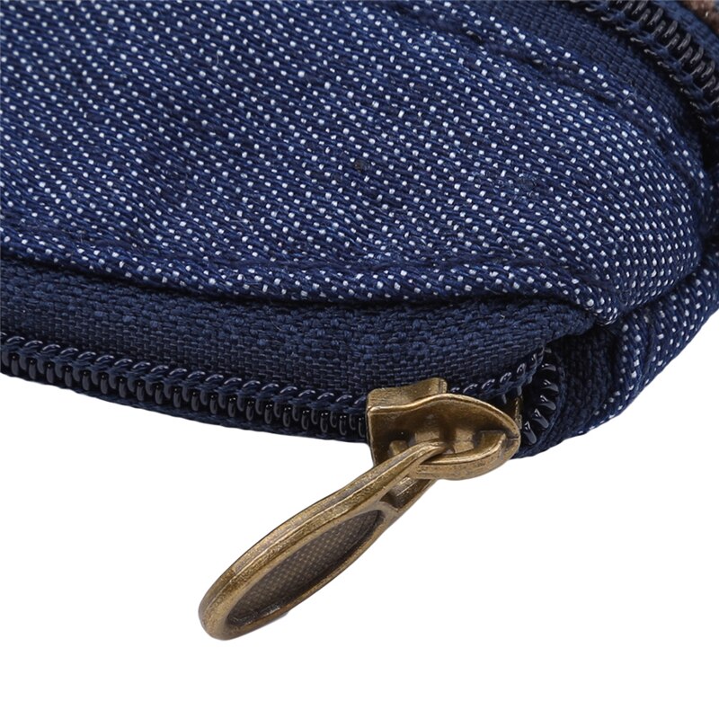 Etnisk lerret mini lommebok dame dobbel glidelås mynt vesker barn mynt lommebok for jenter nøkkel lommebøker