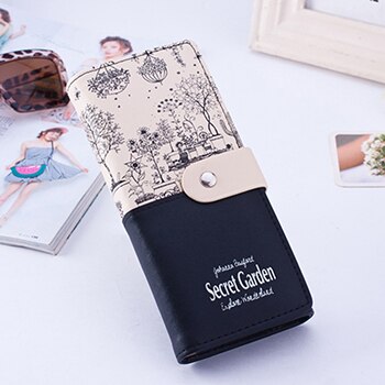 Maras drömmärke läderplånbok dam plånböcker dam kortväska clutch kvinnlig carteras mujer monederos damväska feminina: Svart