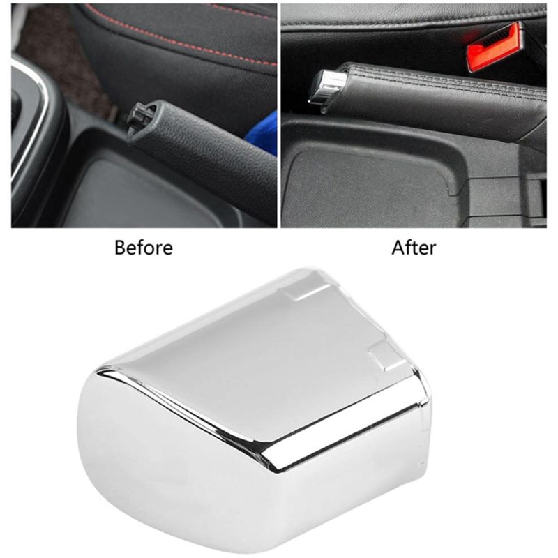 1pc bil handbroms spak parkering knapp lock krom dekoration skal bil styling