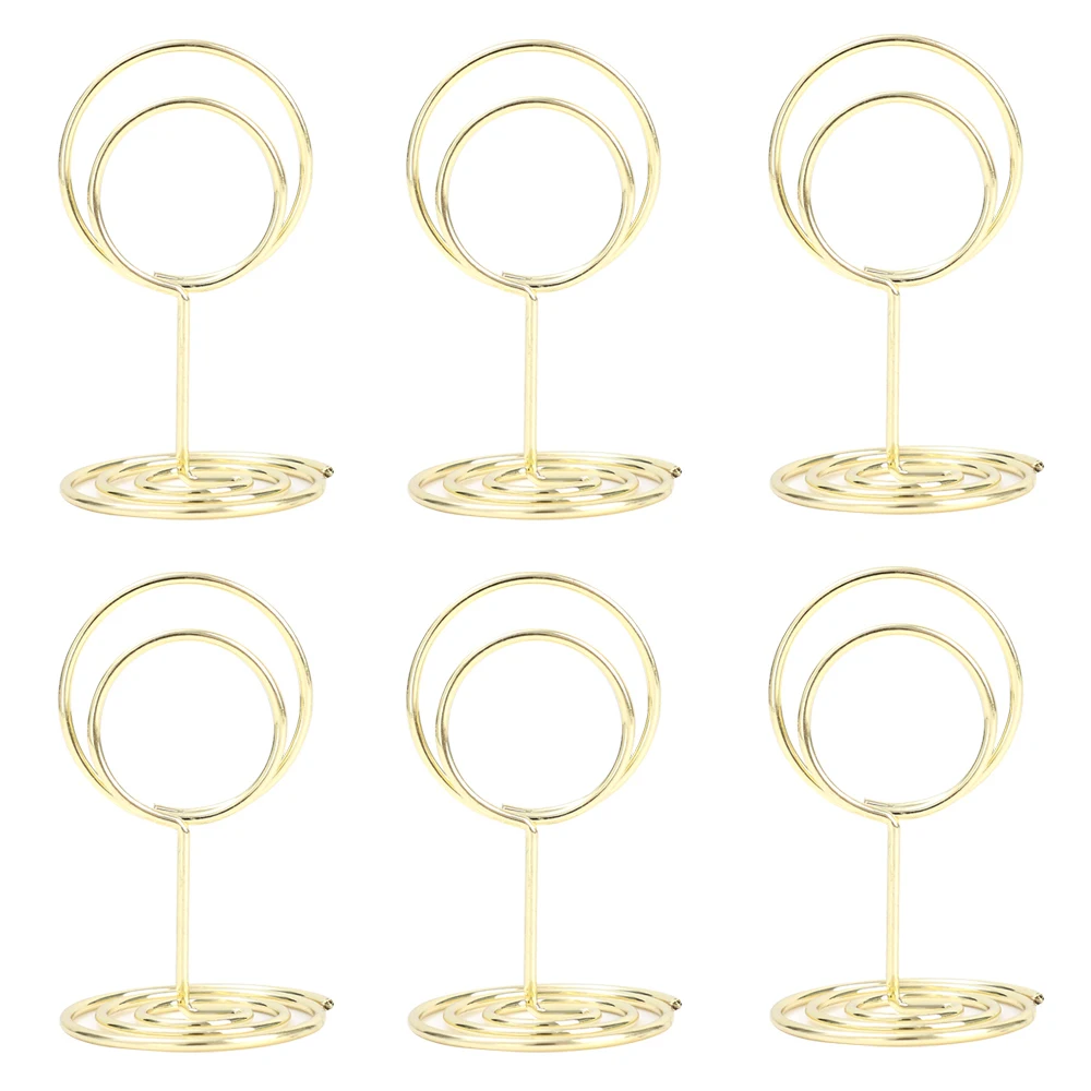 12/1Pcs Metall Tisch Kartenhalter Runde Herz Form Foto Clip Hochzeit Tisch Tisch Karte Steht Geburtstag Party Dekoration liefert: WHITE / 7pcs