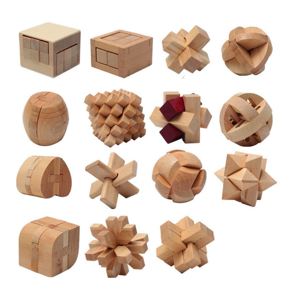 IQ Rompicapo Kong Ming Blocco Lu Ban Blocco 3D di Legno Interlocking Burr Puzzle Giocattolo Gioco Per Adulti Bambini