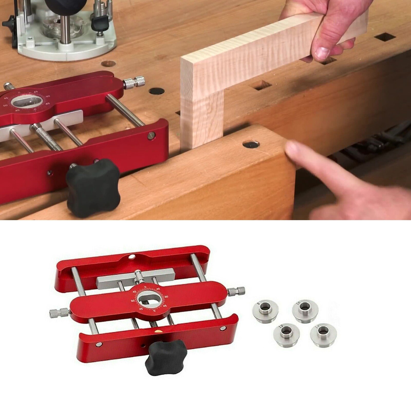 Precision Mortising Jig &amp; Loose Tenon Joinery Jig 2 in 1 Punch Locator Doweling
